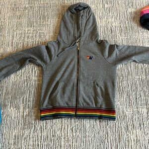Aviator Nation grey zip up hoodie, size XS, excellent condition.